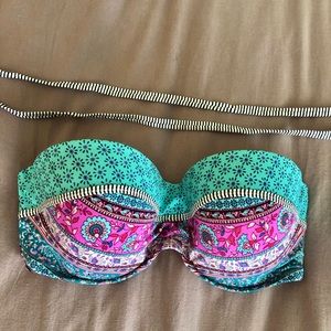 Bandeau bikini top with attachable straps!!